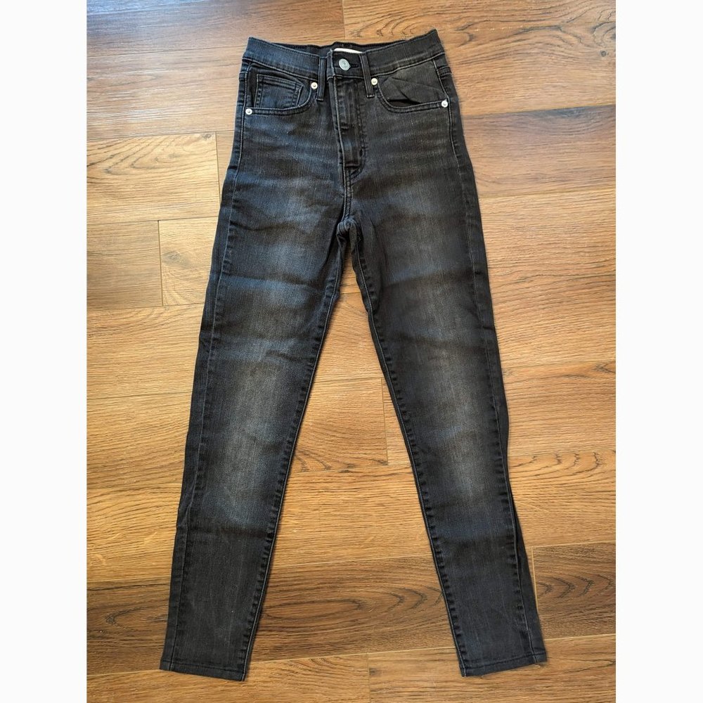 Levi Mile High Skinny Ankle Jean 24 Faded Black